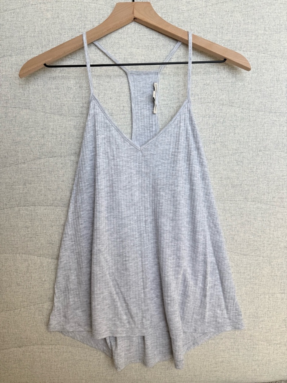 Express Light Gray Ribbed Strappy Tank Top Women's Small